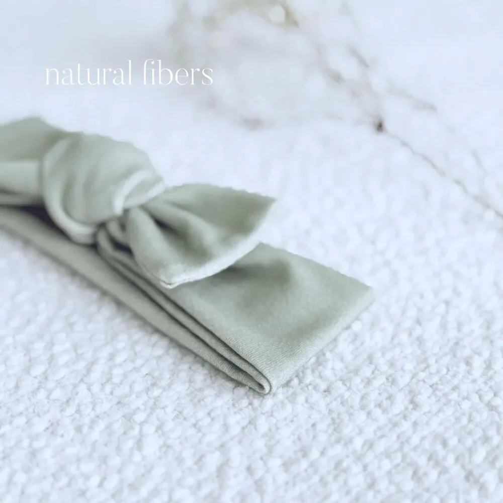 Organic Cotton Bow For Baby | Sustainable Headband | Earthy Sage | Minimalist